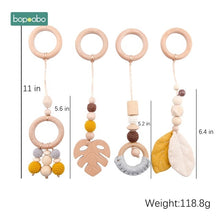 Load image into Gallery viewer, 1set Animals Wooden Pendant Baby Play Gym BPA Free Food Grade Wooden Teether Toys Interactive Baby Birth Gift Wooden Blank Toys