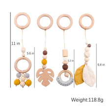 Load image into Gallery viewer, Let's Make Baby Gym Wood Crochet Star Bell Unicorn Beech Wood Teething Toys Play Gym Set Baby Shower Gift Toys For Newborn 1 Set