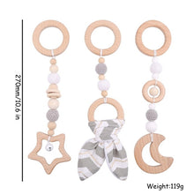 Load image into Gallery viewer, Let's Make Baby Gym Wood Crochet Star Bell Unicorn Beech Wood Teething Toys Play Gym Set Baby Shower Gift Toys For Newborn 1 Set