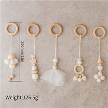 Load image into Gallery viewer, Let's Make Baby Gym Wood Crochet Star Bell Unicorn Beech Wood Teething Toys Play Gym Set Baby Shower Gift Toys For Newborn 1 Set