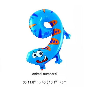 30-50cm 16 Inches Animal Cartoon Number Foil Balloons Party Hat Digit Birthday Party for Kids Toys