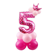 Load image into Gallery viewer, 32inch Digital Balloons Toys Kids Happy Birthday Party Theme Decor Cartoon Inflatable Party Hat Column Gift Toys for Children
