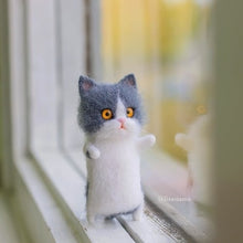 Load image into Gallery viewer, Cute and interesting handmade toys DIY wool felt cat kits unfinished plush doll poking music toy gift
