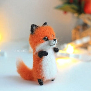 Cute and interesting handmade toys DIY wool felt cat kits unfinished plush doll poking music toy gift