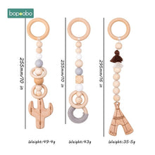 Load image into Gallery viewer, 1set Animals Wooden Pendant Baby Play Gym BPA Free Food Grade Wooden Teether Toys Interactive Baby Birth Gift Wooden Blank Toys
