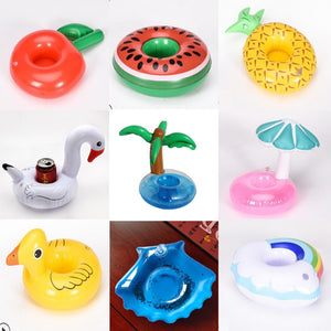 Inflatable toys Coconut tree/yellow duck/mushroom/swan Cup Holder  Water coasters floating drinks cup holders Summer Pool party