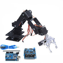 Load image into Gallery viewer, 6 DOF Robot Arm Manipulator with Arduino Control 6pcs 180 Degree Servos Metal Gripper for DIY Robotic Car Program STEM Toy Parts
