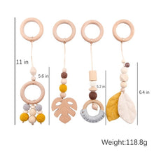 Load image into Gallery viewer, Let&#39;s Make Baby Gym Wood Crochet Star Bell Unicorn Beech Wood Teething Toys Play Gym Set Baby Shower Gift Toys For Newborn 1 Set
