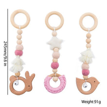 Load image into Gallery viewer, Let&#39;s Make Baby Gym Wood Crochet Star Bell Unicorn Beech Wood Teething Toys Play Gym Set Baby Shower Gift Toys For Newborn 1 Set
