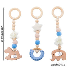 Load image into Gallery viewer, Let&#39;s Make Baby Gym Wood Crochet Star Bell Unicorn Beech Wood Teething Toys Play Gym Set Baby Shower Gift Toys For Newborn 1 Set
